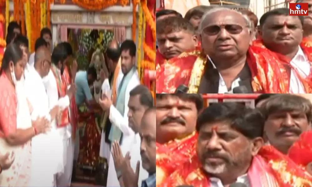 Telangana Congress Leaders Visited Charminar Bhagyalakshmi Temple