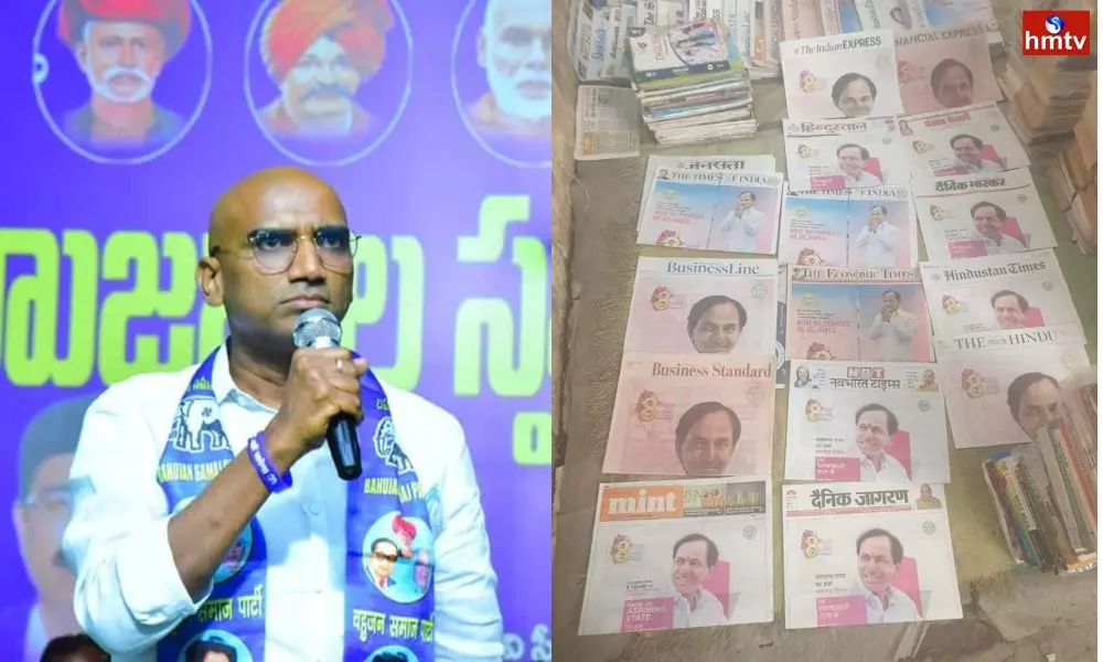 BSP Leaders RS Praveen Kumar Fires on kcr Over Nationwide Telangana Formation Day Ads