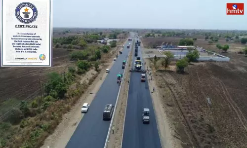 NHAI Enters Guinness World Record for laying 75 km highway in 105 hours NHAI Enters Guinness World Record for laying 75 km highway in 105 hours