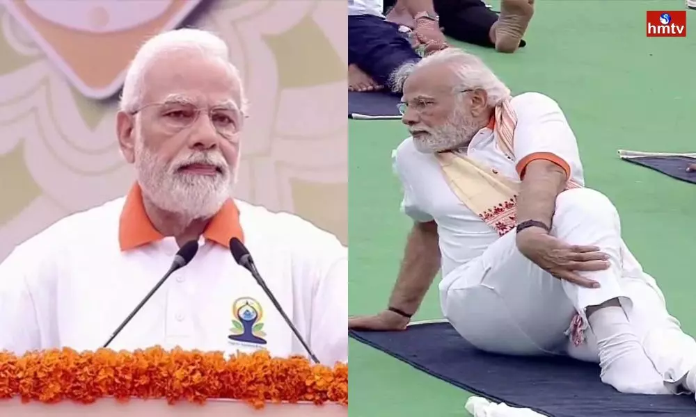 PM Modi Takes Part In Mass Yoga Demonstration At Mysuru Palace Ground, Karnataka