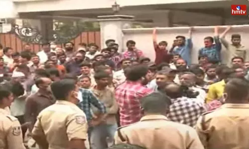 Cine Workers Protest Infront of Film Federation Cine Workers Protest Infront of Film Federation