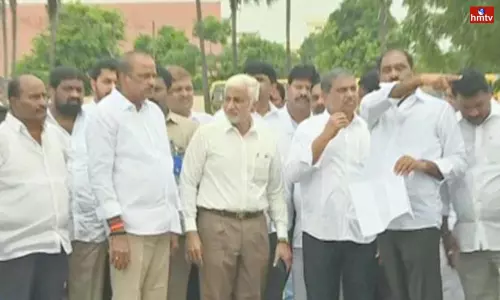 Vijayasai Reddy and Sajjala Ramakrishna Reddy Visit YCRCP Plenary Campus