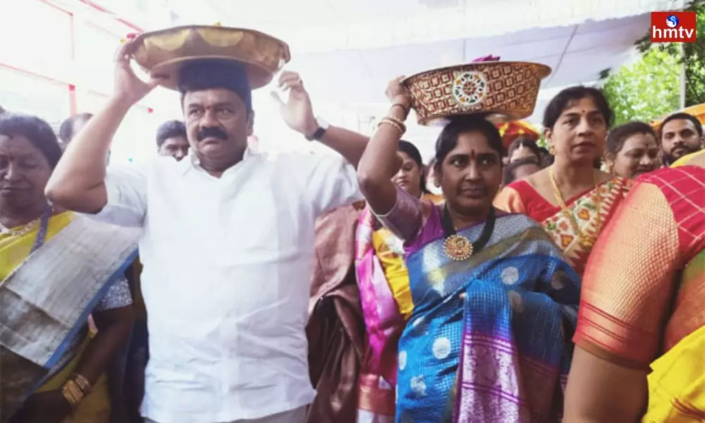 Minister Talasani Srinivas Yadav Attended Balkampet Yellamma Kalyana Mahotsavam