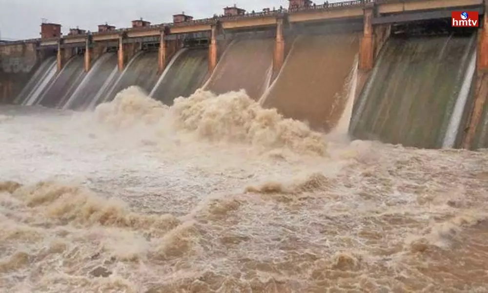 Heavy Flood Water to Kadem Project in Nirmal District