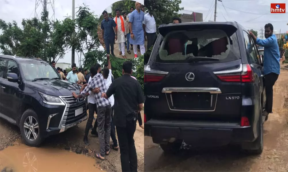 Eradandi Villagers Stopped MP Dharmapuri Arvind Car