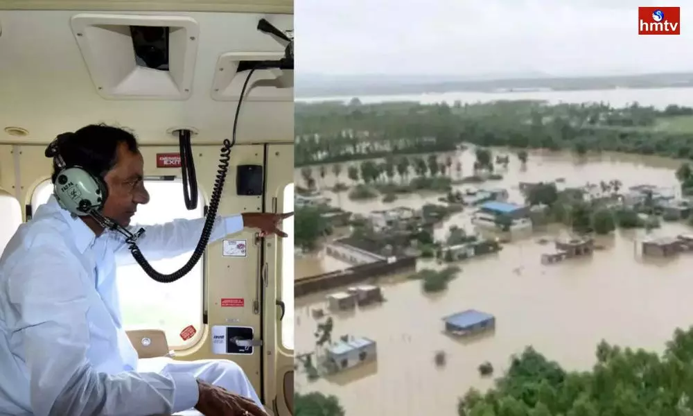 CM KCR Aerial Survey in Flood Affected Areas Today
