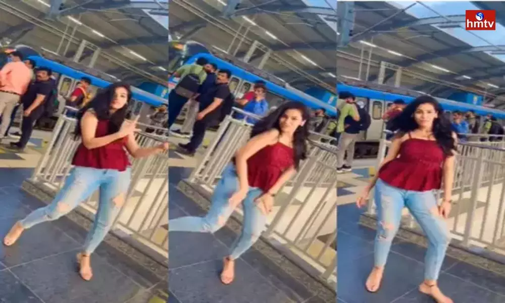 Young Woman Dance in Hyderabd Metro Station Goes Viral