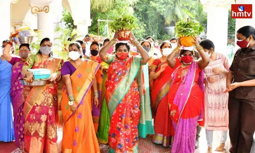 Special Pujas of Bonams at Raj Bhavan Governor presented bonams to Ammavaru
