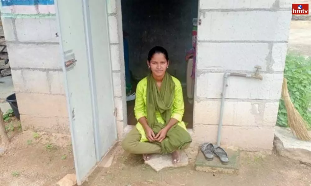 A Young Woman is Living in the Bathroom in Kamareddy District