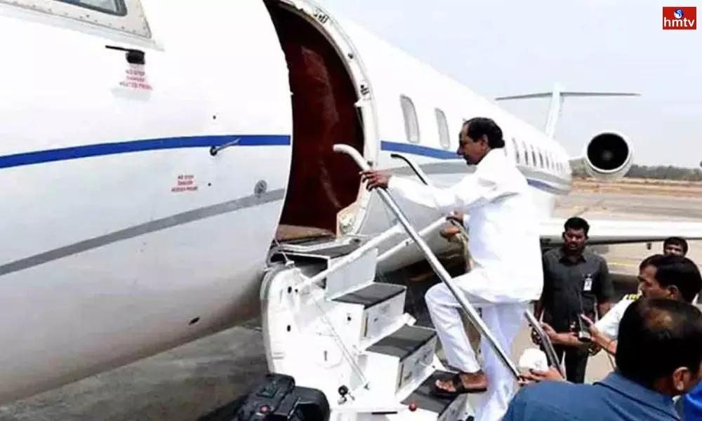 CM KCR from Delhi to Hyderabad in The Evening