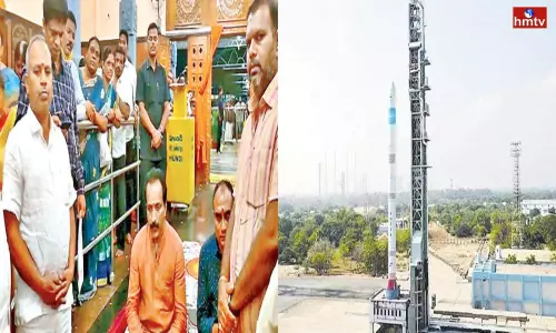 Pooja To The Model Rocket At Chengalamma Temple In Sullurpet