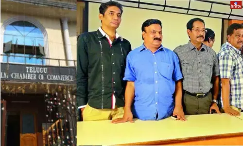 A Meeting of Film Distributors of Telugu states at Film Chamber Today