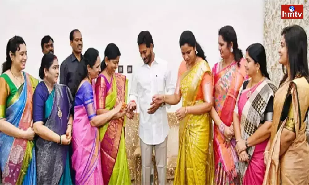 AP Women Ministers And Leaders Tie Rakhi To CM YS Jaganmohan Reddy