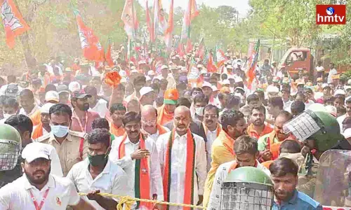 Bandi Sanjay Praja Sangrama Yatra in Yadadri