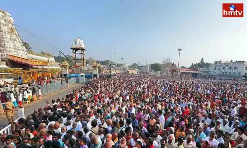 Huge Devotees Rush at Tirumala Tirupati Temple