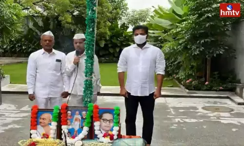 TPCC Chief Revanth Reddy Unveiled the National Flag