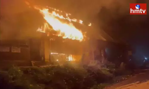 A Fire Broke out in Shops in Sultanpora Kandi area in Baramulla