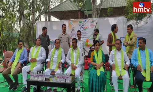 Minister Indrakaran Reddy planted Trees in the Botanical Garden