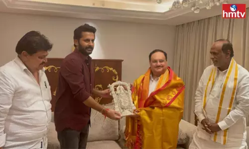 Nithiin Meet JP Nadda in Novetel Hotel