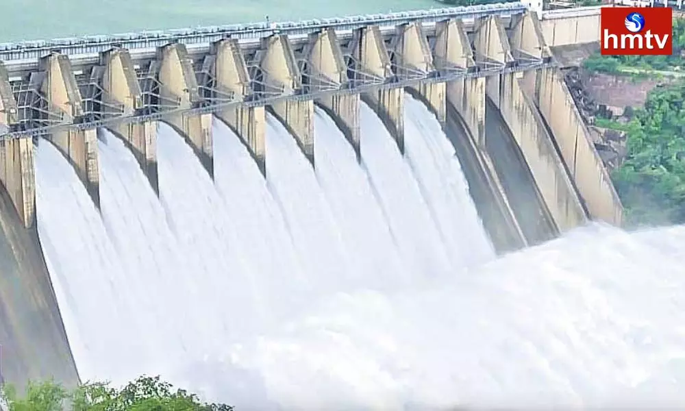 Huge Water Flow to Srisailam Project