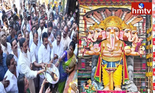 Minister Talasani Visited Maha Ganapati of Khairatabad