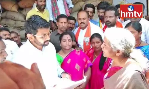 Finance Minister Nirmala Sitaraman Angry on Kamareddy Collector Finance Minister Nirmala Sitaraman Angry on Kamareddy Collector