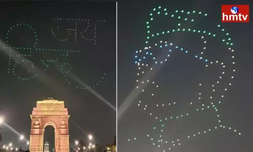 Drone Show of Netaji at India Gate Drone Show of Netaji at India Gate