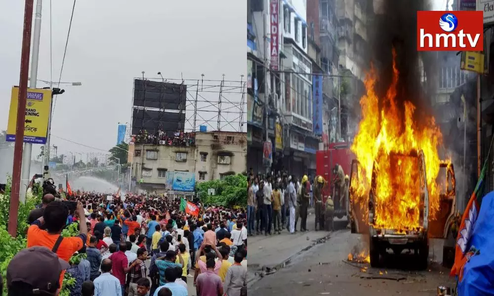 Violence on Kolkata streets at BJP rally against TMC