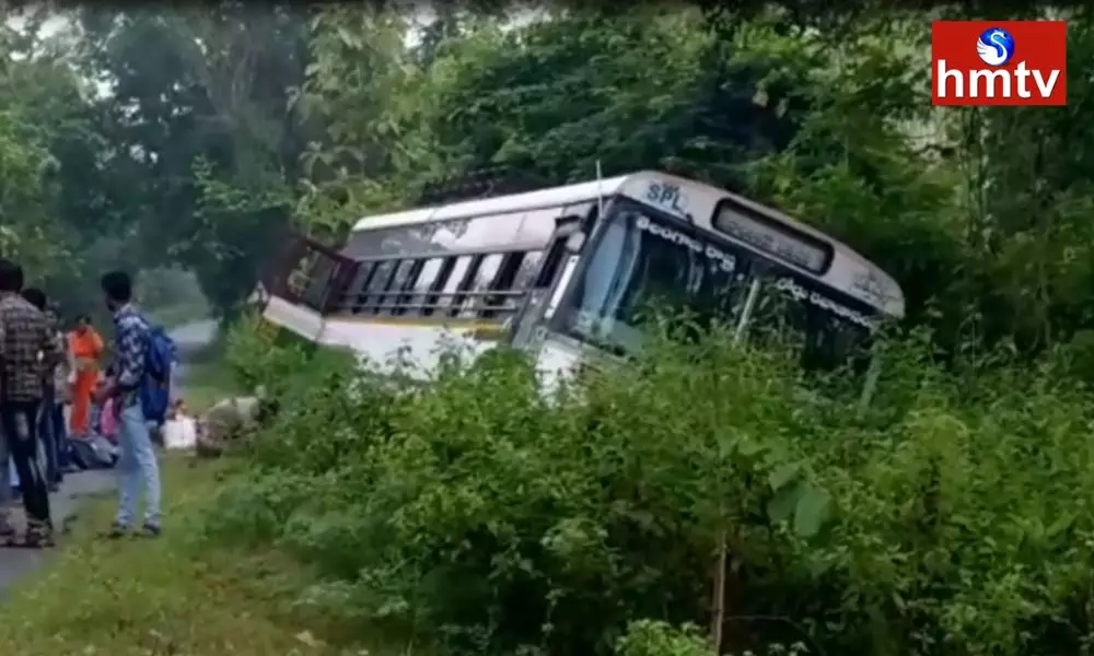 RTC Bus Road Accident In Khammam District