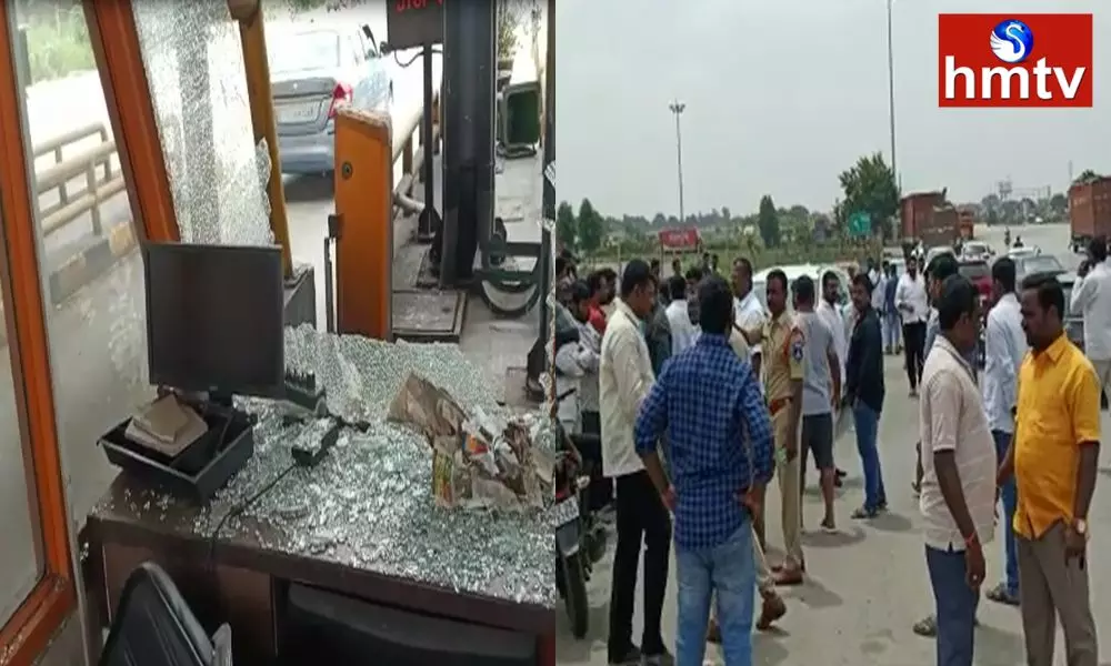 Tension at Shadnagar Toll Plaza in Ranga Reddy District