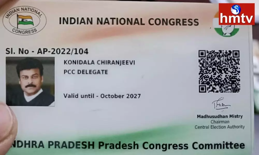 AICC has Issued a New ID Card to Chiranjeevi Recognizing him as an APCC Delegate