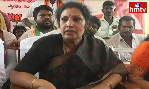 Purandeswari Participated in the BJP Praja Poru Yatra in Srikakulam