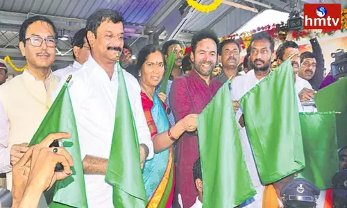 Union Minister Kishan Reddy Inaugurated Train At Medak Railway Station