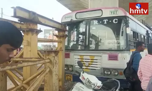 RTC Bus Accident a Car due to Brake Failure RTC Bus Accident a Car due to Brake Failure