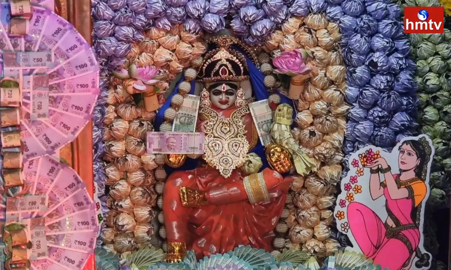Decoration With Currency Notes Of Rs.5,11,11,116 Under The Auspices Of Arya Vaishya Sangam