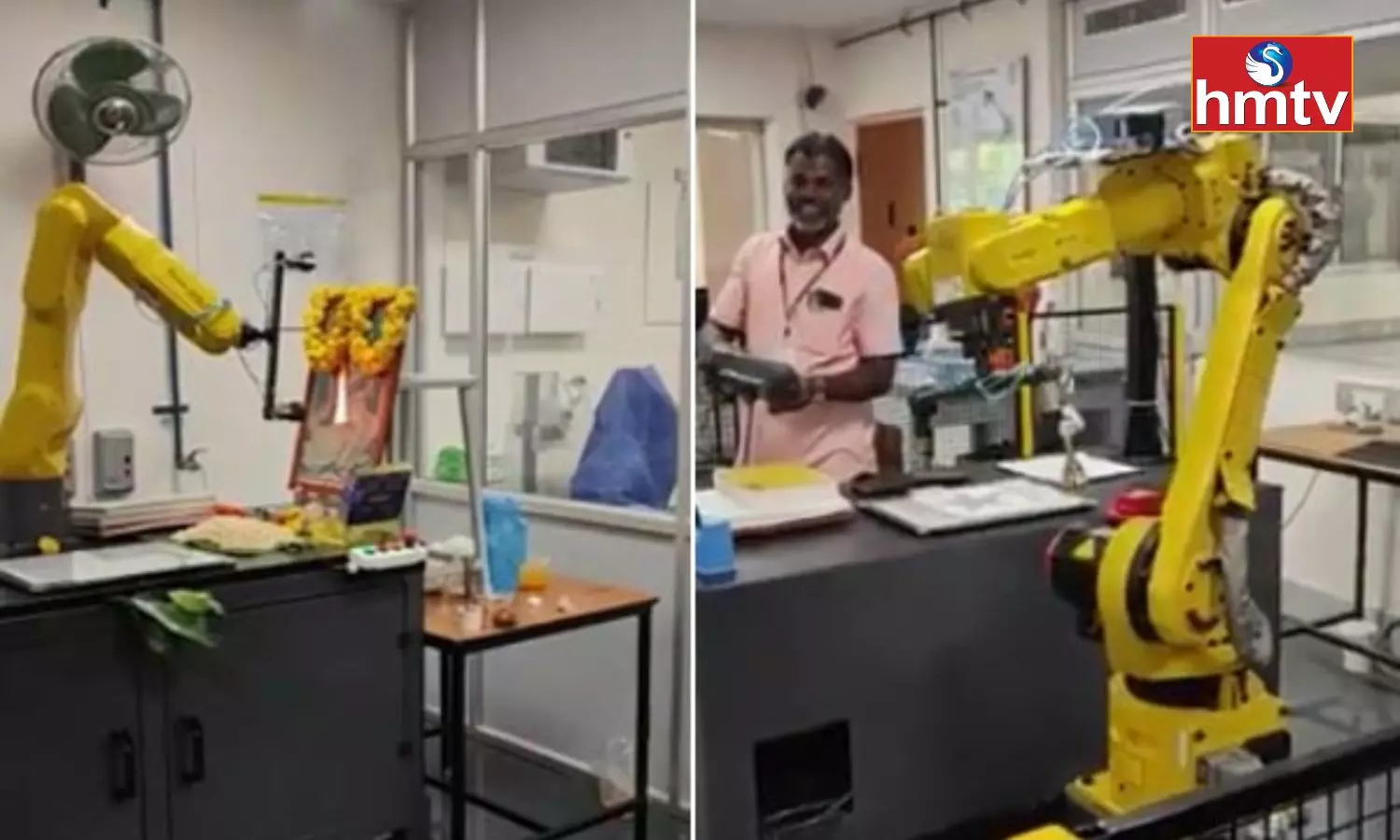 Robot Doing Ayudha Pooja in VIT