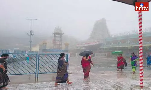Heavy Rain In Tirumala
