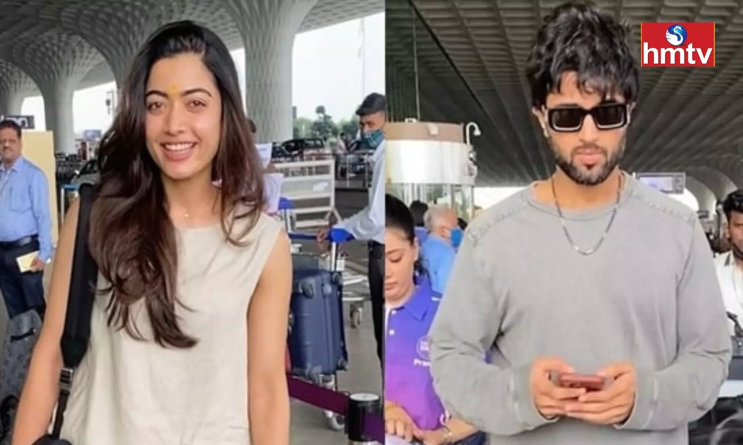 Vijay Deverakonda, Rashmika Mandanna Spotted at Mumbai Airport