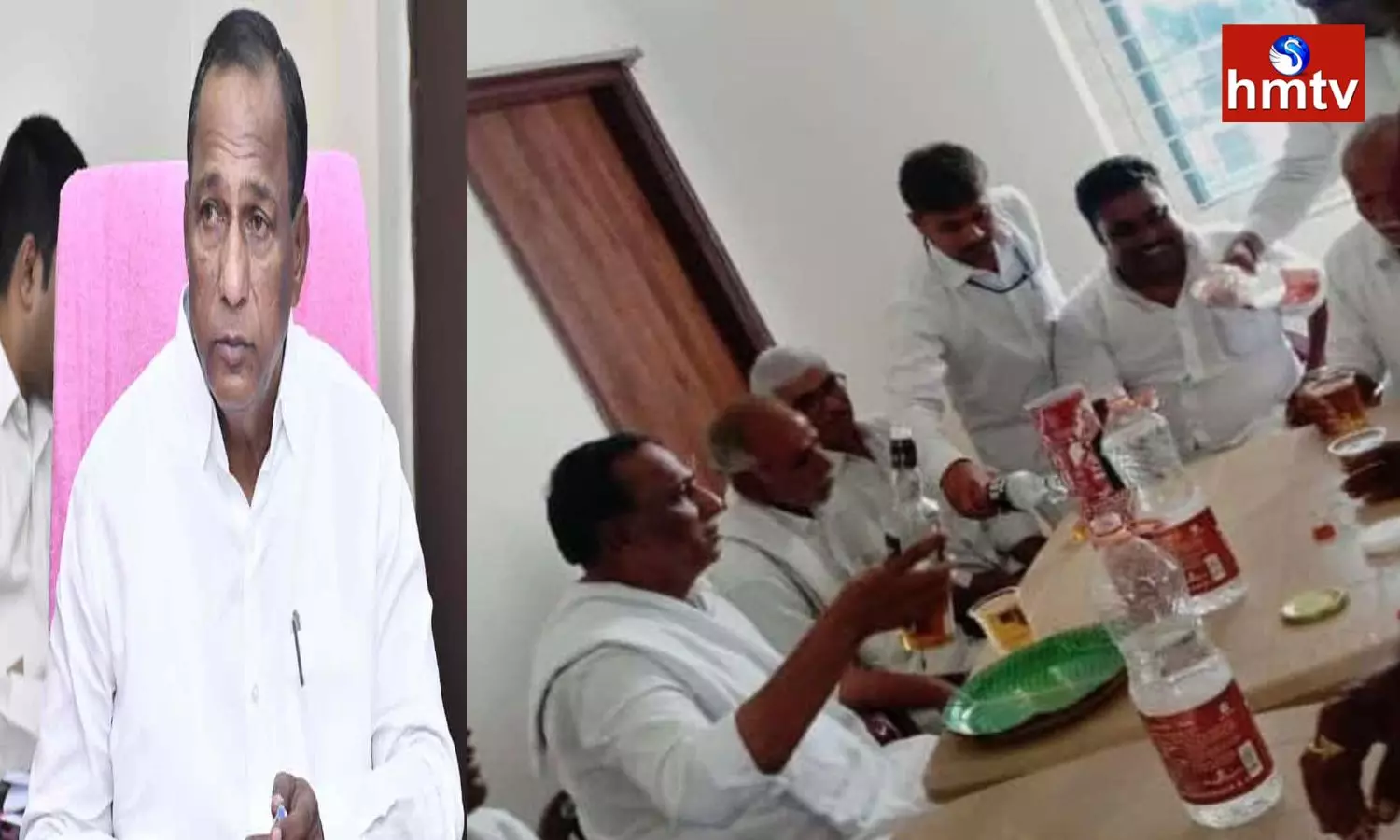 Minister Malla Reddy with Liquor Bottle in his Hand