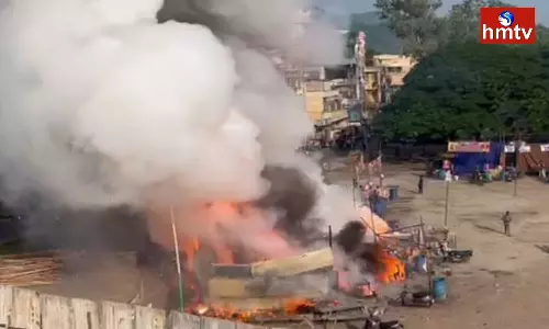 Fire Breaks out in Vijayawada Gymkhana Grounds Today