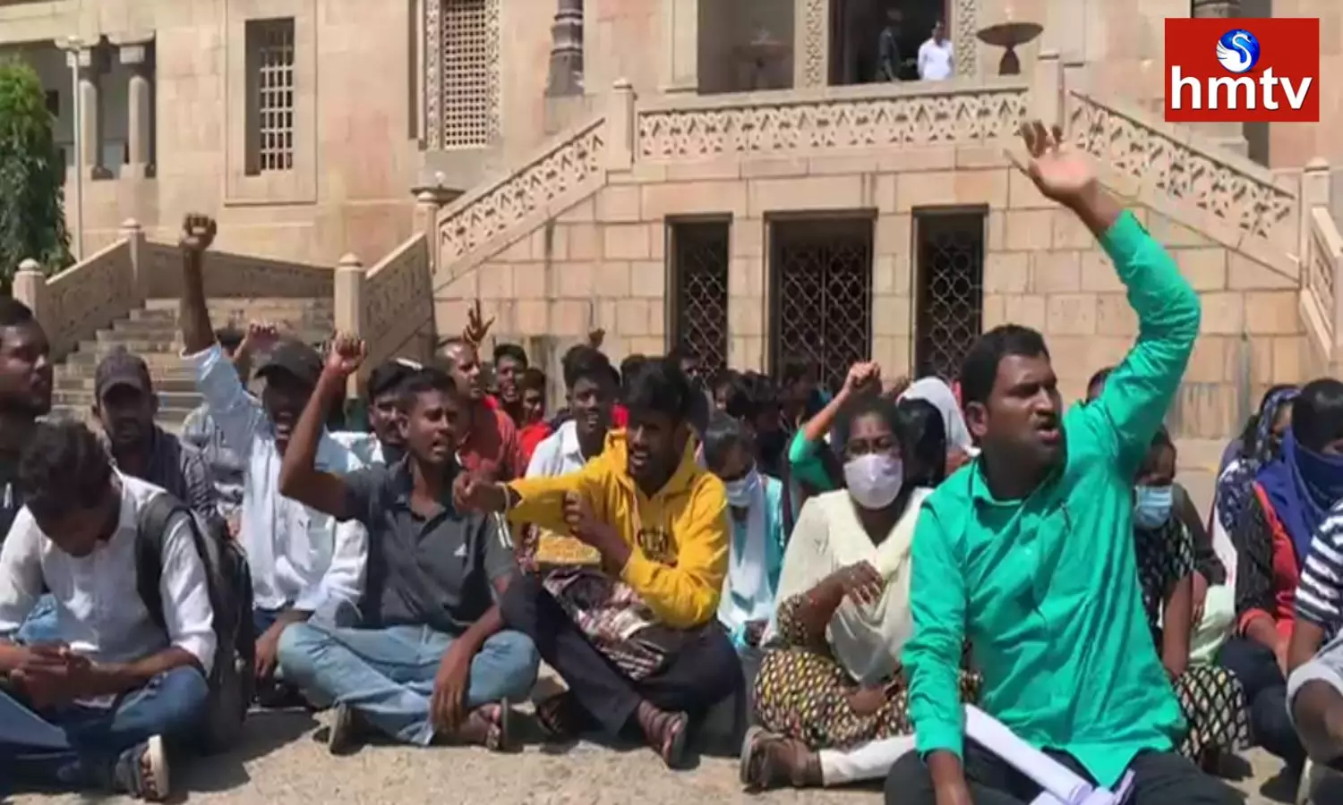 Protest at OU Arts College Hyderabad