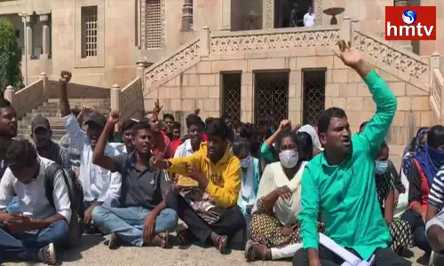 Protest at OU Arts College Hyderabad