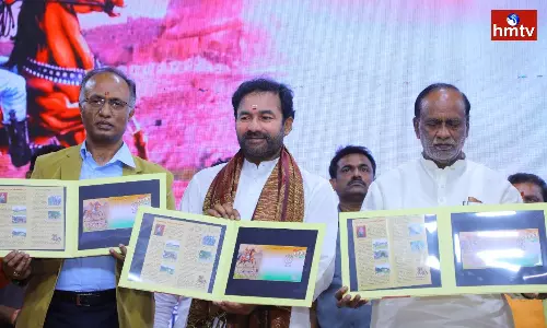 Union Minister Kishan Reddy Released the Postal Cover of Sardar Sarvai Papanna Goud