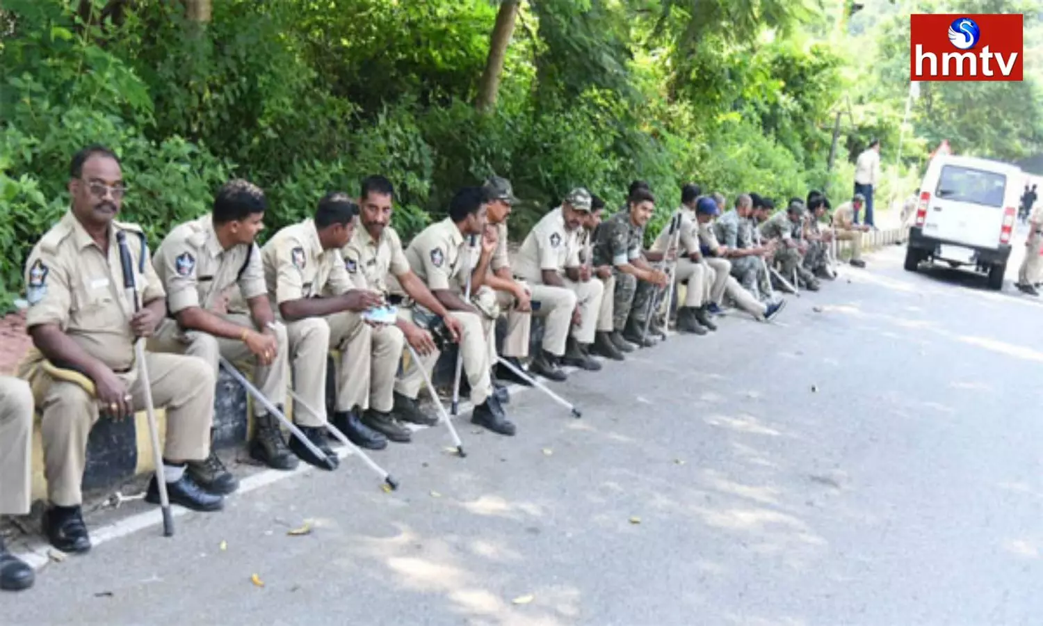 Heavy Police Security in the Surrounding Areas of Rushikonda