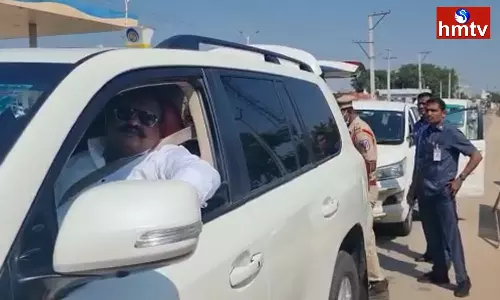 Police Check Vehicle Of Gangula Kamalakar