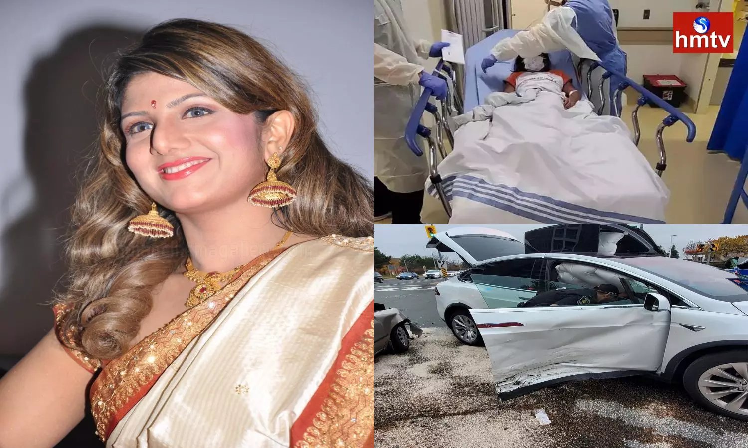Heroine Rambha In A Car Accident