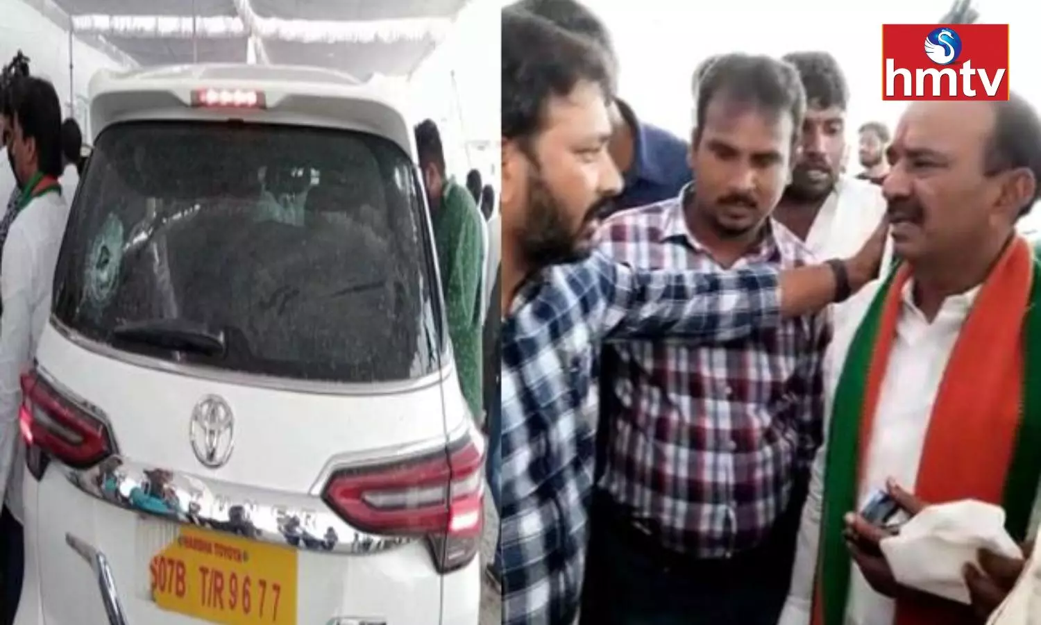 Stones Attack on BJP MLA Etela Rajender Convoy in Palivela Village