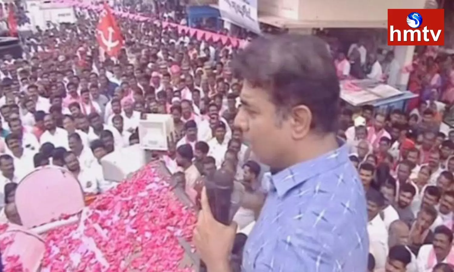 minister ktr road show in sansthan narayanapuram