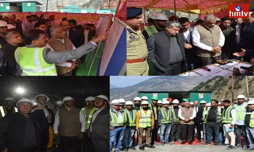 Union Minister VK Singh inspected the tunnel construction work undertaken in Doda Union Minister VK Singh inspected the tunnel construction work undertaken in Doda