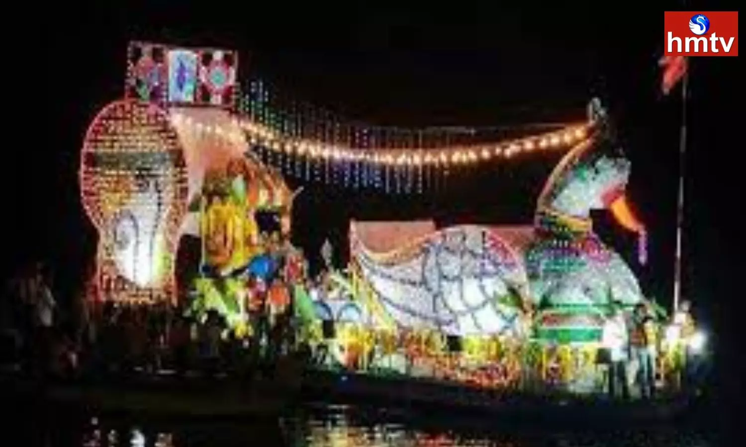 at annavaram, the theppotsavam celebrations starts in the evening